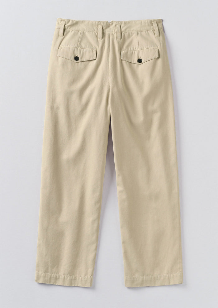 Bill Cotton Canvas Wide Leg Trousers | Stone
