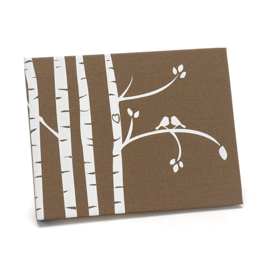 Birch Tree and Love Bird Guest Book