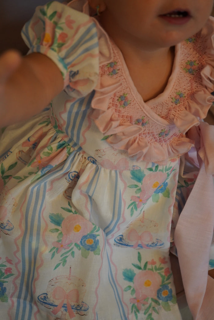 Birthday Cake Handsmocked Dress