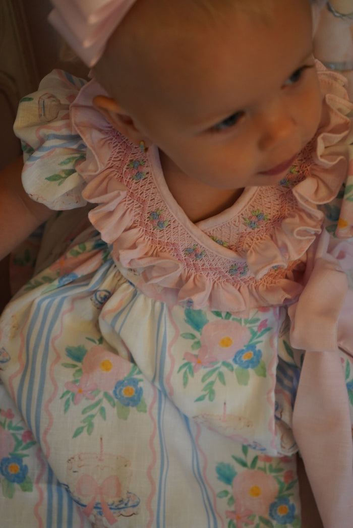 Birthday Cake Handsmocked Dress