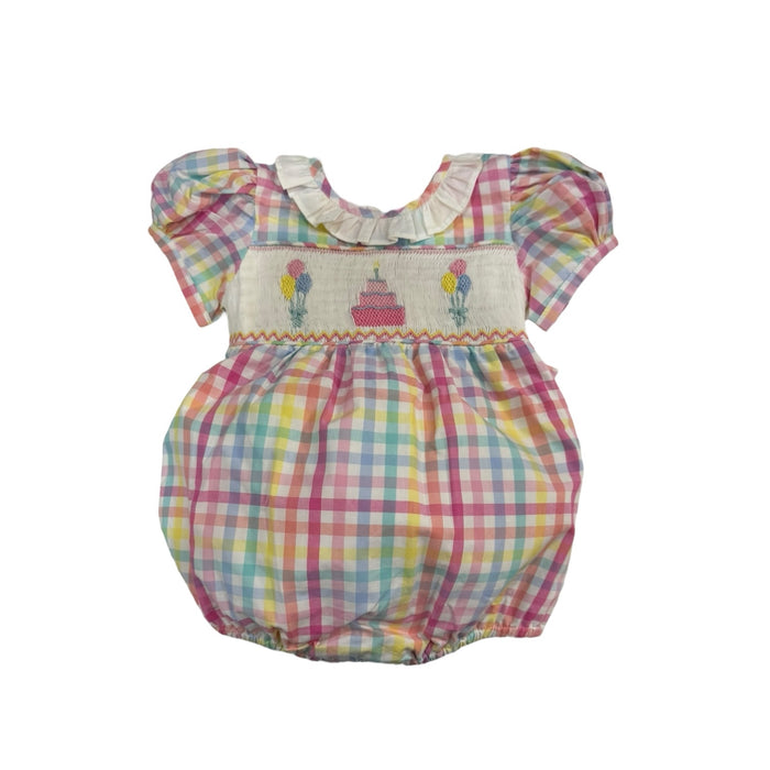 Birthday Handsmocked Girl Romper