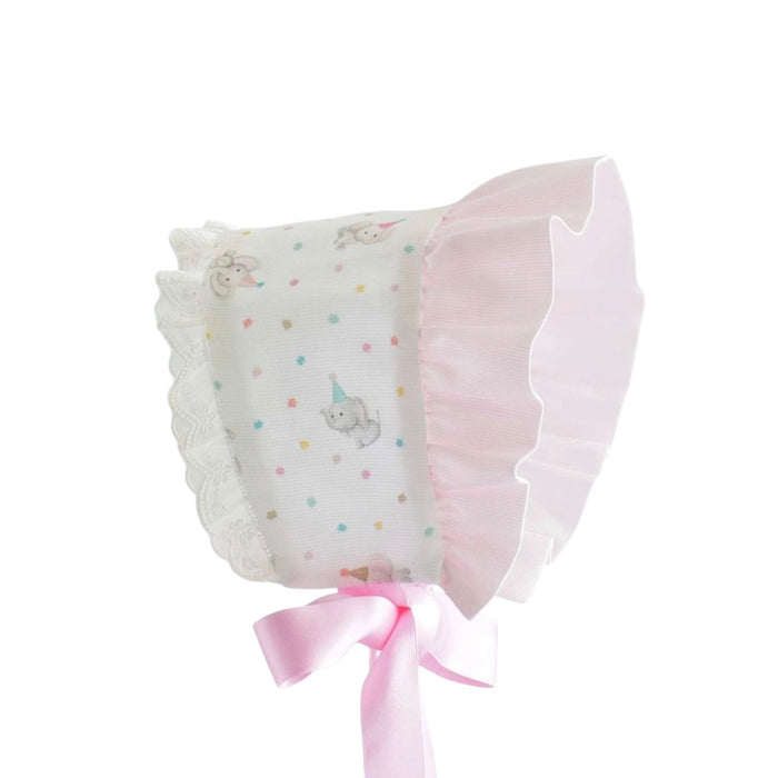 Birthday Penny Elephant Embroidered Bubble and Bonnet