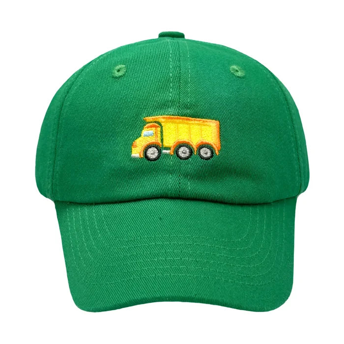Bits and Bows - Youth Baseball Cap - Green Dump Truck