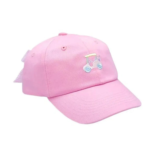 Bits and Bows - Youth Baseball Cap - Pink Golf Cart