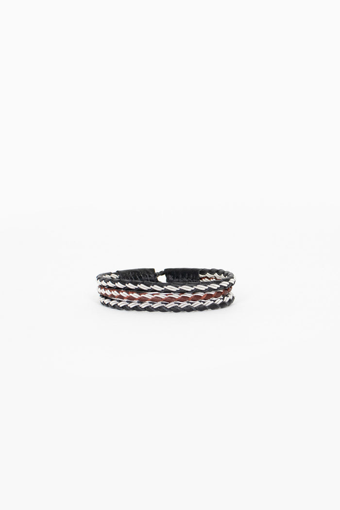 Black/Ox Brown Triple Lasso Bracelet 1