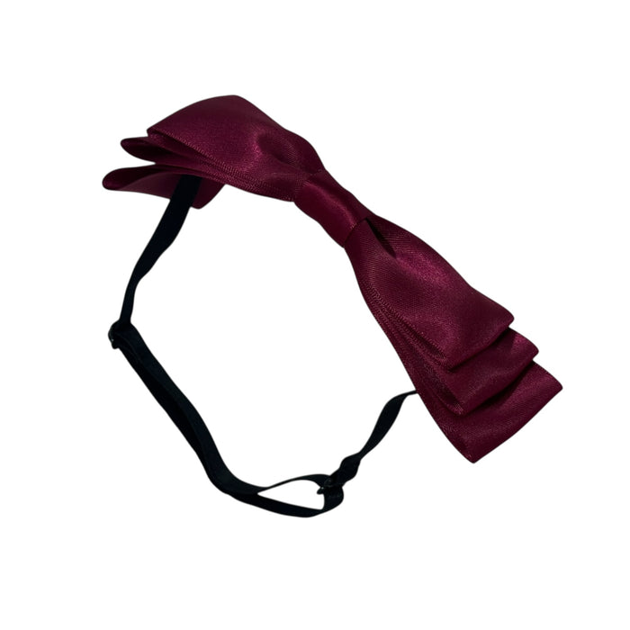 Blair Bow Burgundy Satin Headband Wrap