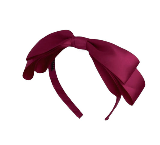 Blair Bow Red Wine Satin Headband