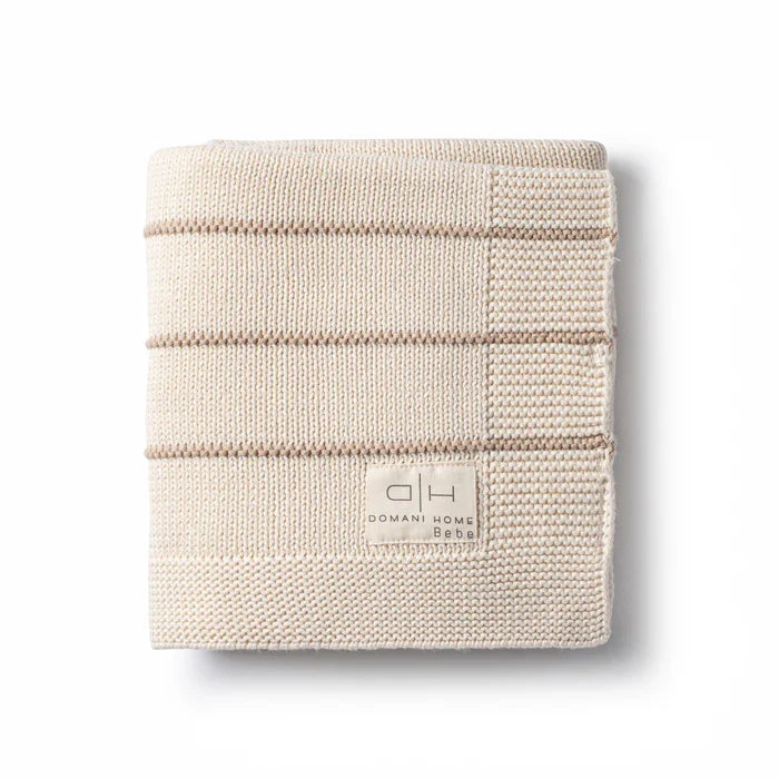 blanket bande knit striped - linen