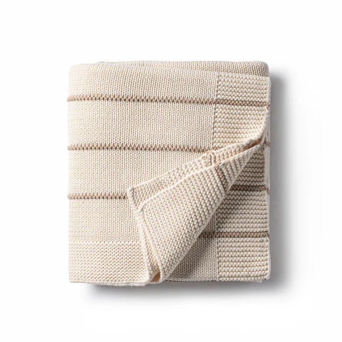 blanket bande knit striped - linen