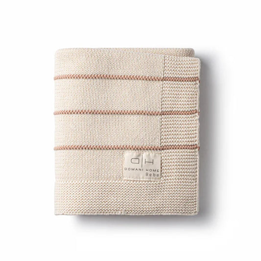 blanket bande knit striped - rose