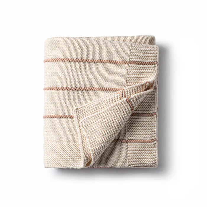 blanket bande knit striped - rose