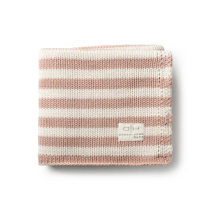 blanket iconic stripe knit  - blush