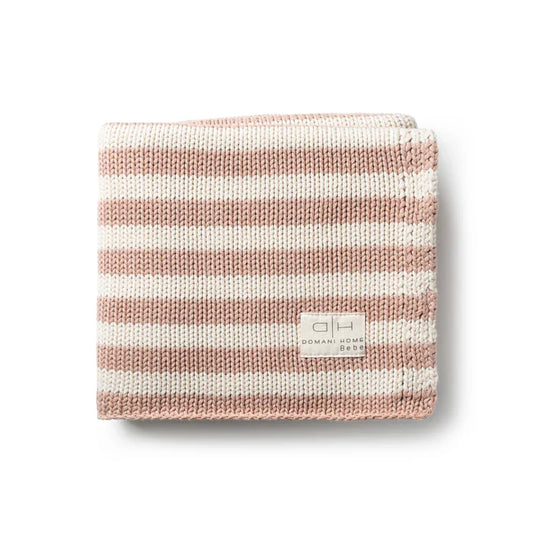 blanket iconic stripe knit  - blush