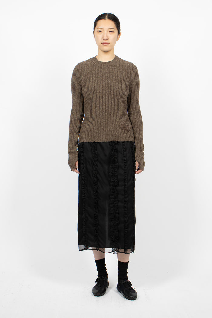 Blas Nordic Rib Knit Pullover Brown