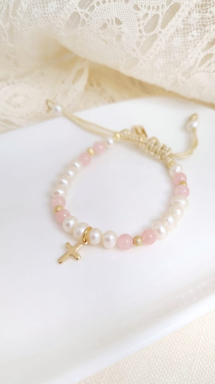 Blessing Cross Bracelet Blush