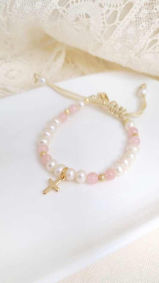 Blessing Cross Bracelet Blush