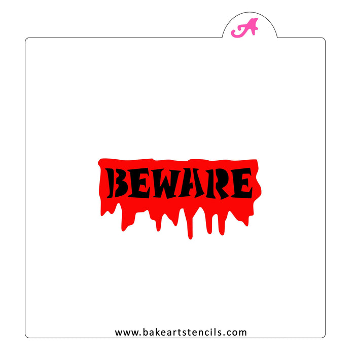 Bloody Beware Cookie Stencil bakeartstencil