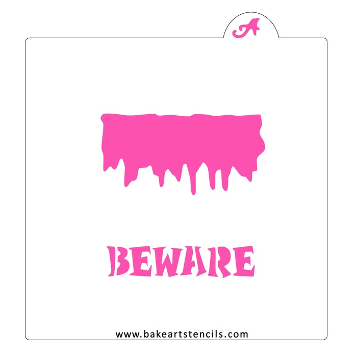 Bloody Beware Cookie Stencil bakeartstencil