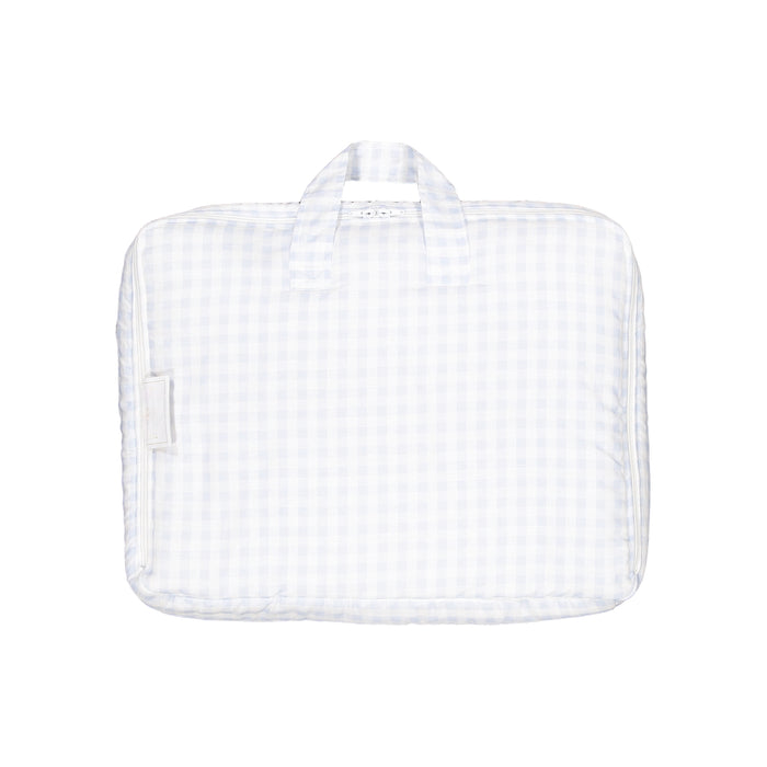 Blue Blossoms Gingham Travel Bag