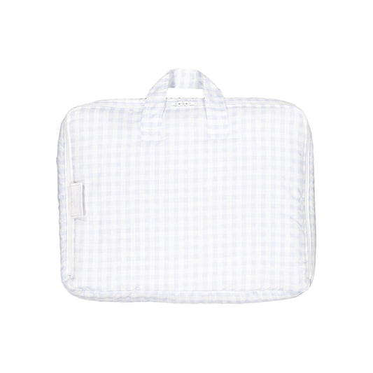 Blue Blossoms Gingham Travel Bag
