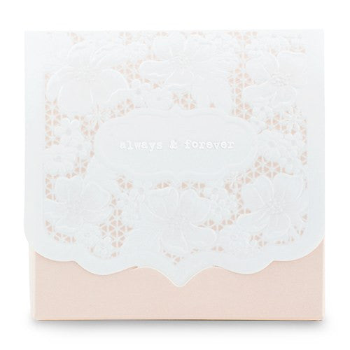 Always and Forever Blush Lace Wedding Party Favor Box