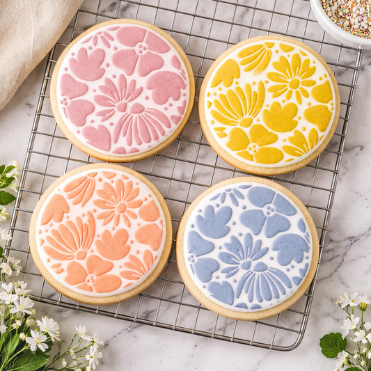 Boho Blossoms Cookie Stencil bakeartstencil