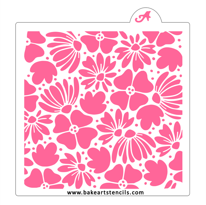 Boho Blossoms Cookie Stencil bakeartstencil