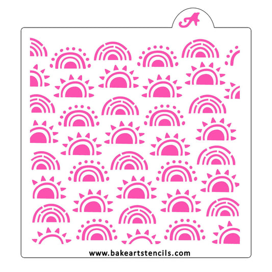 Boho Sun Pattern Cookie Stencil bakeartstencil