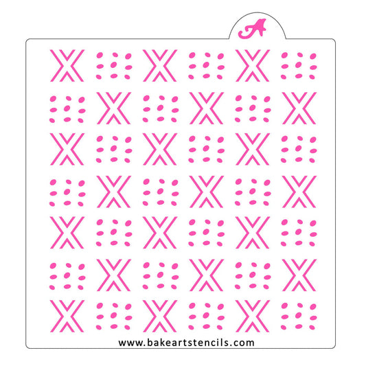Boho X and Dots Pattern Stencil bakeartstencil
