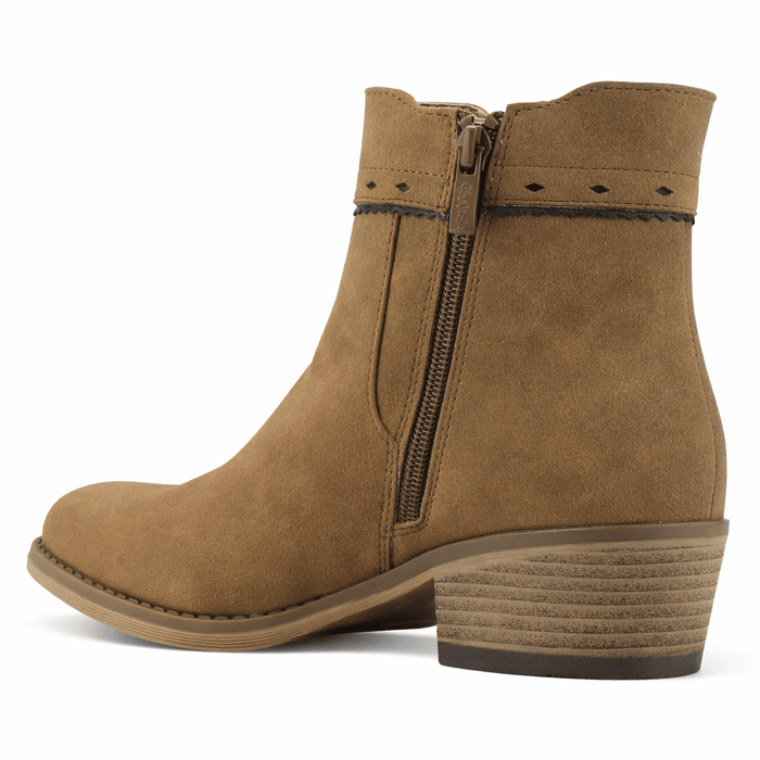 Bota Beige Mujer Casual Chalada Camp Botines Taco Chalada