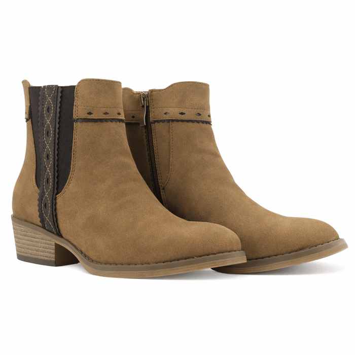 Bota Beige Mujer Casual Chalada Camp Botines Taco Chalada