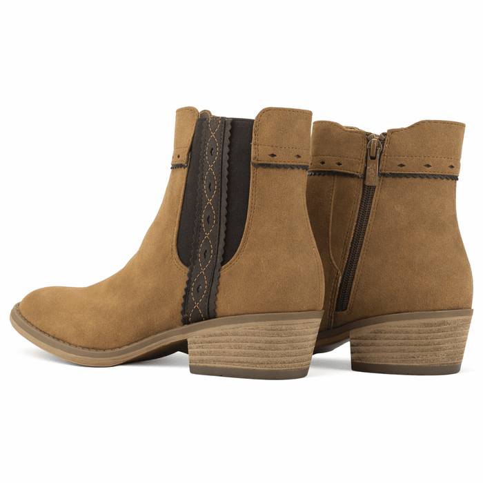 Bota Beige Mujer Casual Chalada Camp Botines Taco Chalada