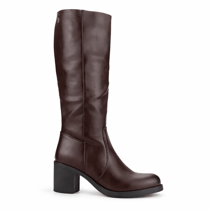 Bota Burdeo Mujer Casual Chalada Prata Botas Taco Chalada