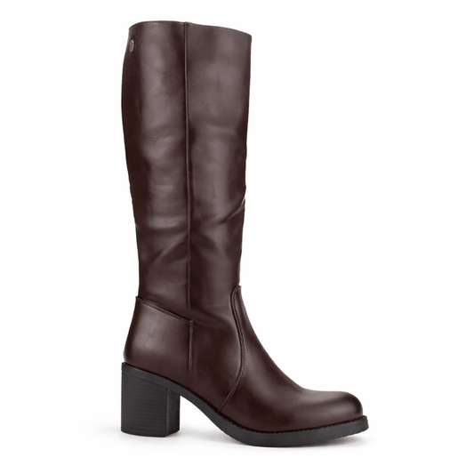 Bota Burdeo Mujer Casual Chalada Prata Botas Taco Chalada