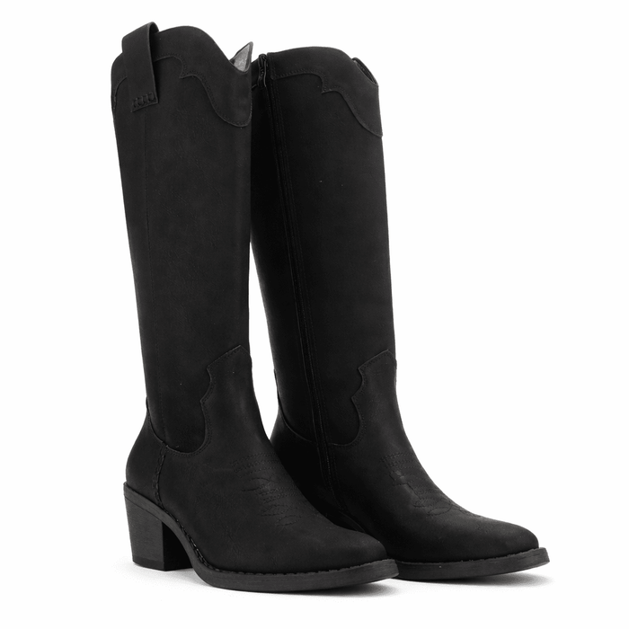 Bota Negro Mujer Casual Chalada Camp Botines Taco Chalada