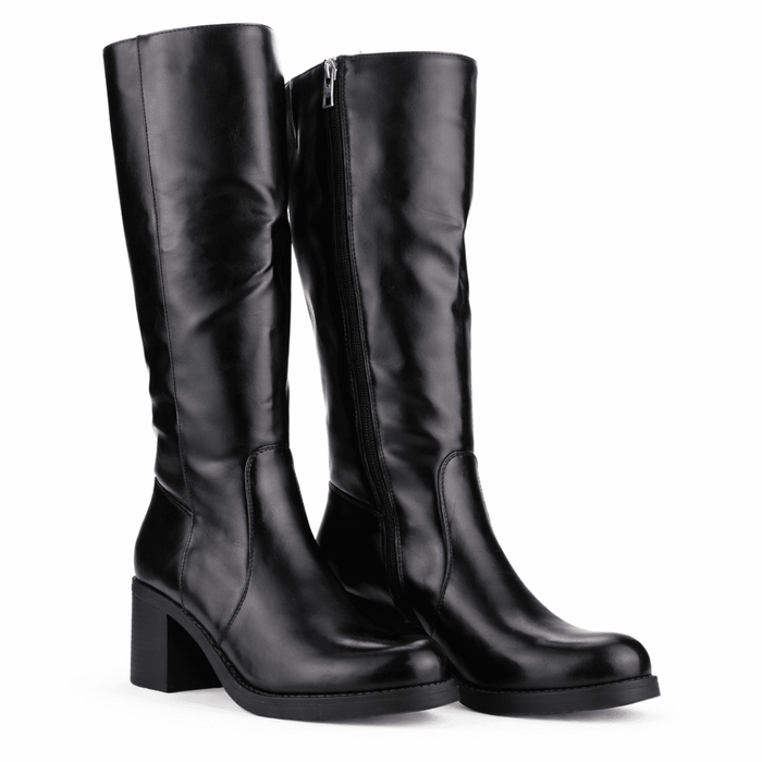 Bota Negro Mujer Casual Chalada Prata Botas Taco Chalada