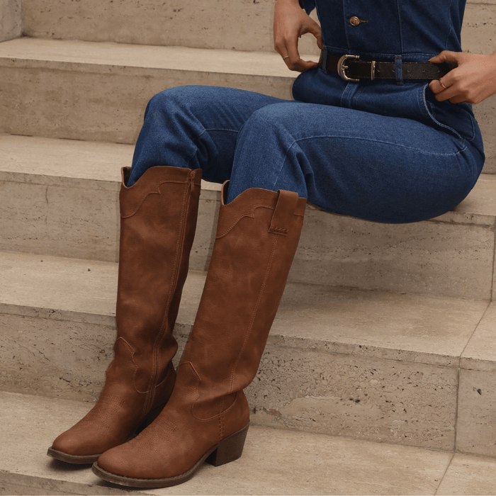 Bota Tostado Mujer Casual Chalada Camp Botas Taco Chalada