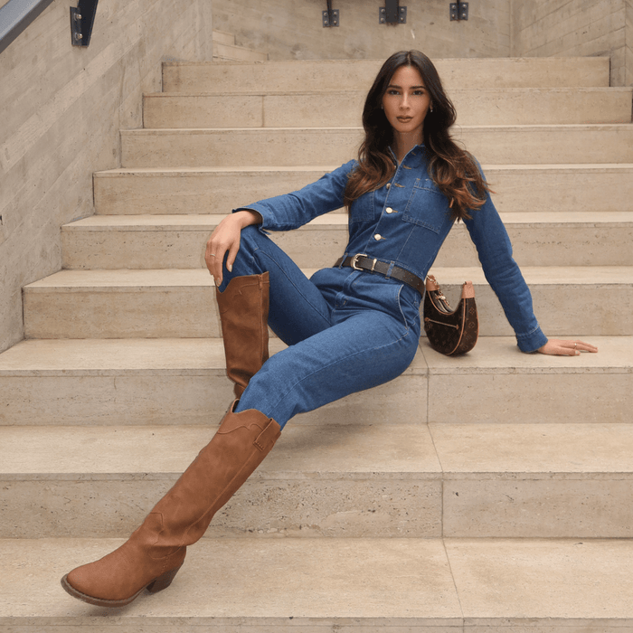 Bota Tostado Mujer Casual Chalada Camp Botas Taco Chalada