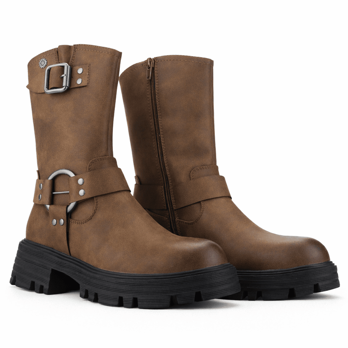 Bota Tostado Mujer Casual Chalada Messa Botines Taco Chalada