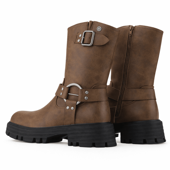 Bota Tostado Mujer Casual Chalada Messa Botines Taco Chalada