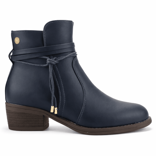 Botin Azul Mujer Casual Chalada Trosi Botines Taco Chalada