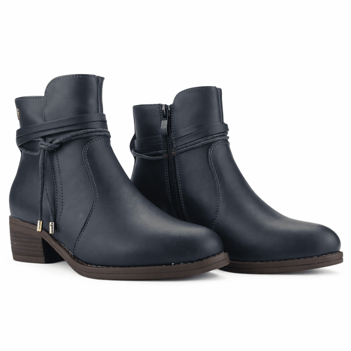 Botin Azul Mujer Casual Chalada Trosi Botines Taco Chalada