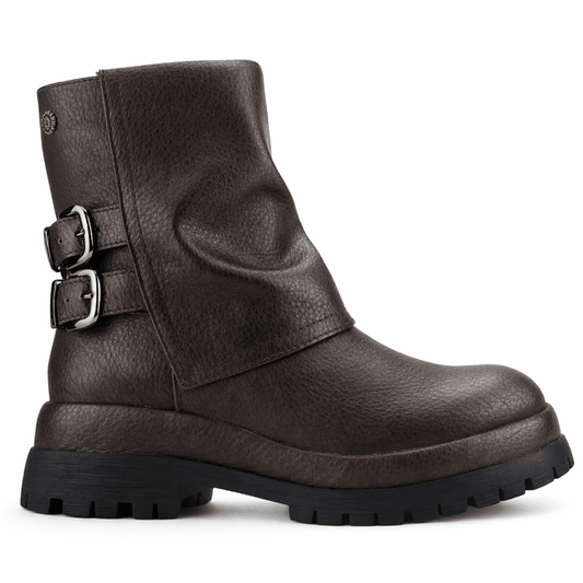 Botin Bronce Mujer Casual Chalada Krep Botines Taco Chalada