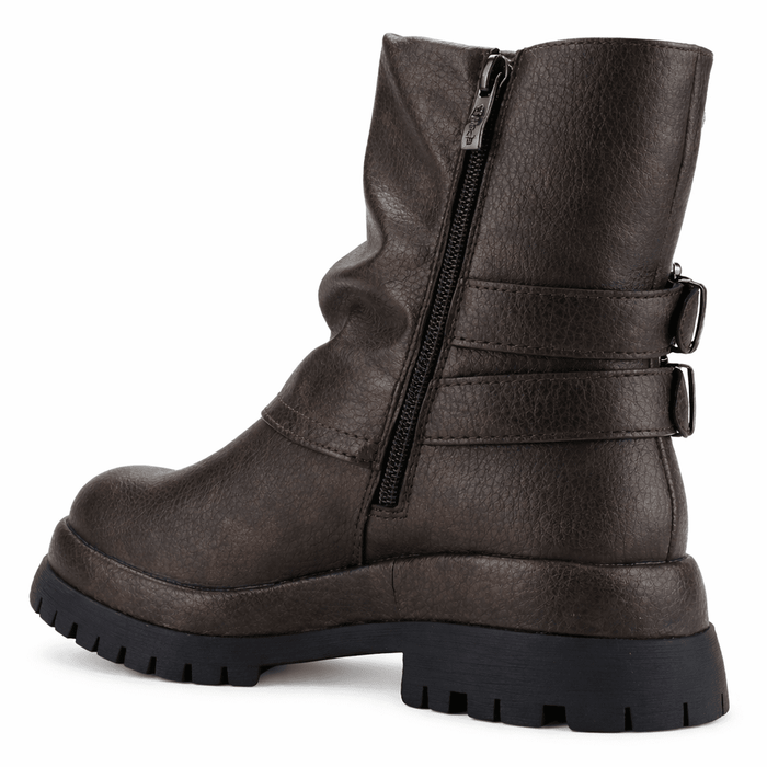 Botin Bronce Mujer Casual Chalada Krep Botines Taco Chalada