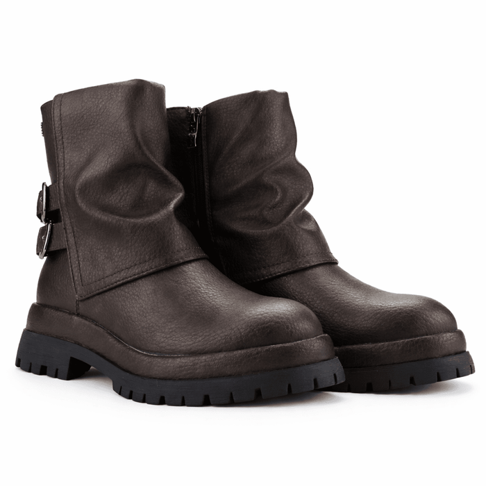 Botin Bronce Mujer Casual Chalada Krep Botines Taco Chalada