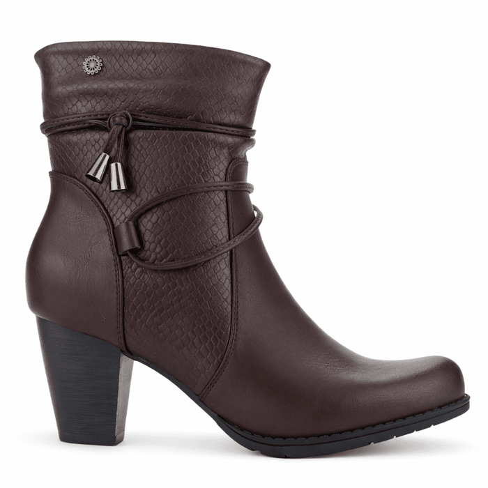 Botin Burdeo Mujer Casual Chalada Ceta Botines Taco Chalada