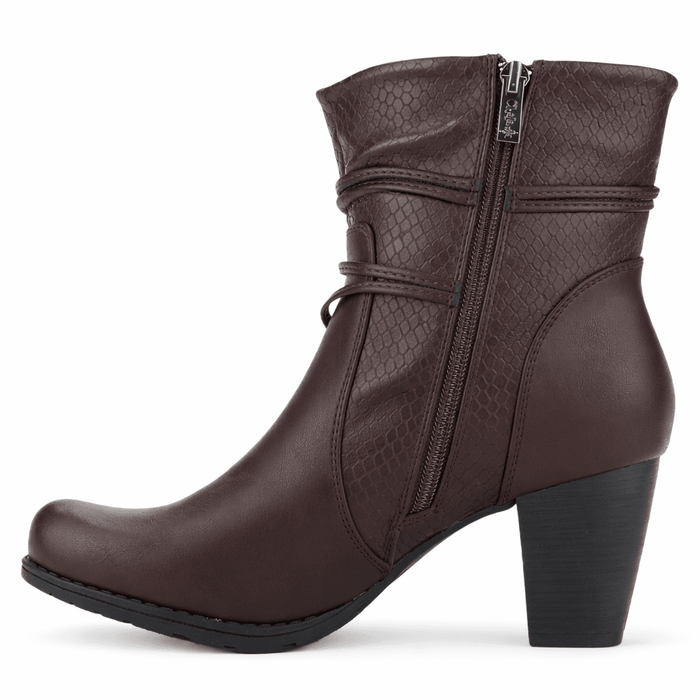 Botin Burdeo Mujer Casual Chalada Ceta Botines Taco Chalada