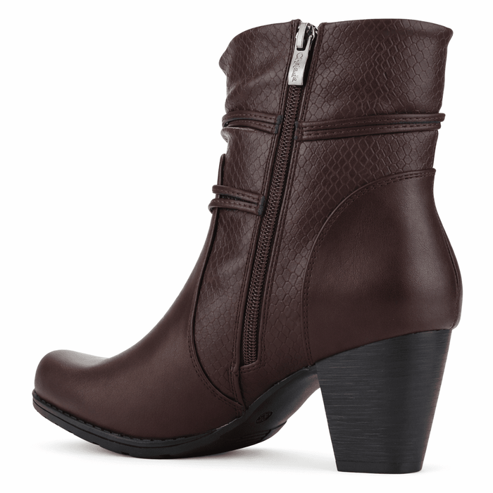 Botin Burdeo Mujer Casual Chalada Ceta Botines Taco Chalada