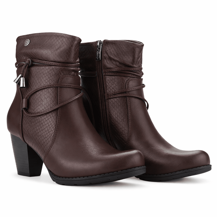 Botin Burdeo Mujer Casual Chalada Ceta Botines Taco Chalada