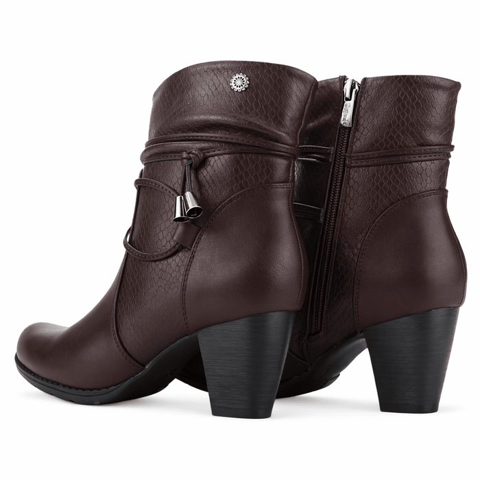 Botin Burdeo Mujer Casual Chalada Ceta Botines Taco Chalada